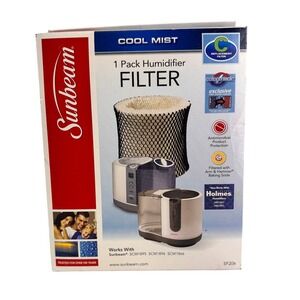 Sunbeam SF206 Cool Mist Humidifier Filter 1 Pack ColorCheck Antimicrobial White